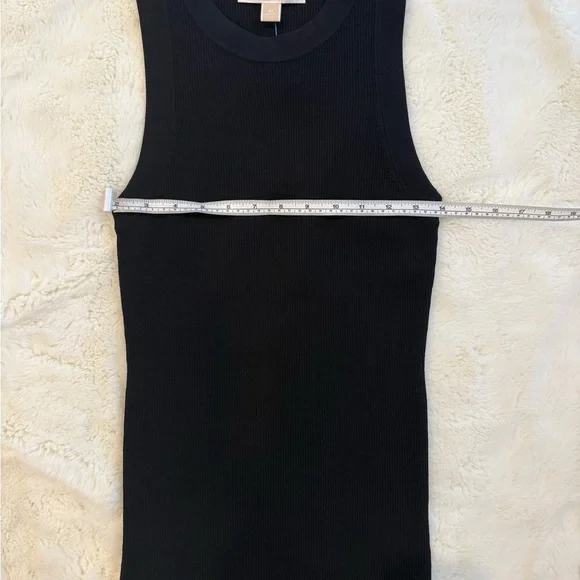 MICHAEL KORS Black Ribbed Knit Sleeveless Tank Top Medium - Picture 9 of 10